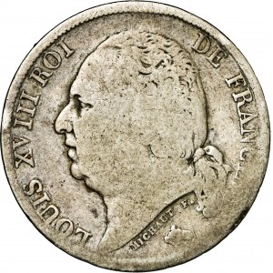 Francja, 1 frank 1822, srebro Ag900