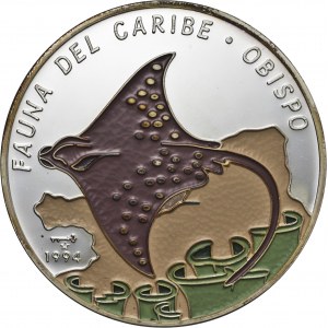 Kuba, 50 pesos 1994, płaszczka, 5 uncji srebra Ag 999, emalia