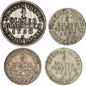 Niemcy, Prusy, zestaw 4 monet