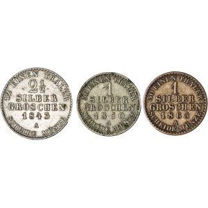 Niemcy, Prusy, zestaw 3 monet