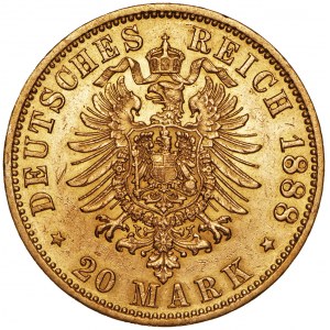 Niemcy, 20 marek 1888, Fryderyk, A, złoto Au 900