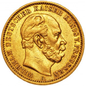 Niemcy, 20 marek 1878, Wilhelm, A, złoto Au 900