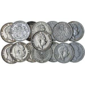 Niemcy, zestaw 15 monet 2 marki, srebro