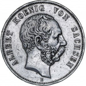 Niemcy, 5 marek 1891, Albert, E, srebro