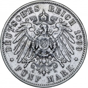 Niemcy, 5 marek 1899, Albert, E, srebro