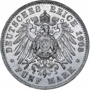 Niemcy, 5 marek 1903, Wilhelm II, A, srebro