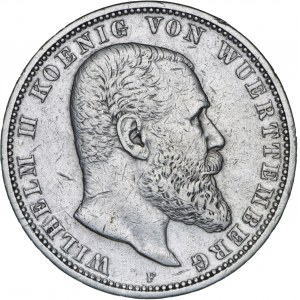 Niemcy, 5 marek 1900, Wilhelm II, F, srebro