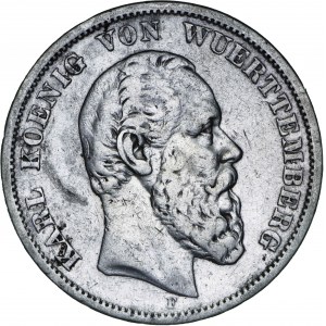 Niemcy, 5 marek 1876, Karl, F, srebro