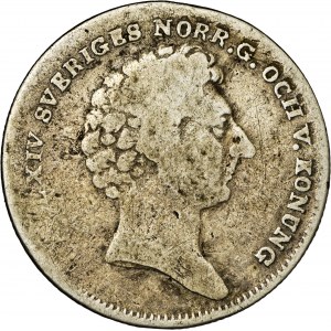 Szwecja, 1/8 riksdaler, 1832, srebro Ag750