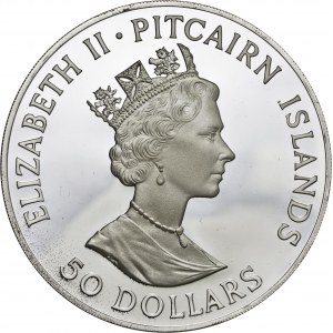 Wyspy Pitcairn, 50 dolarów 1988, srebro Ag 999