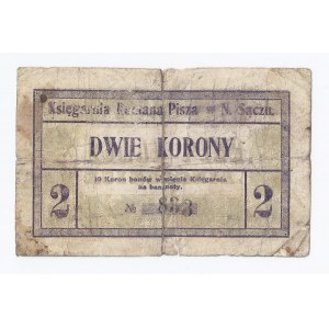 bon Nowy Sącz, 2 korony, 1919, Księgarnia R. Pisza w Nowym Sączu (na odwrocie podpis Roman Pisz)