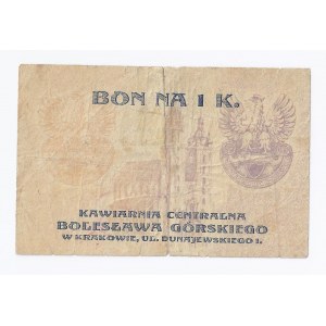 bon Kraków, 1 korona, Bolesław Górski, KAWIARNIA CENTRALNA, 29.V.1919