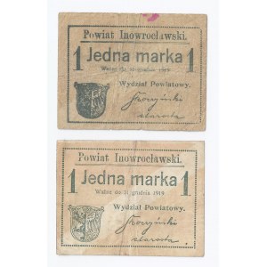 zestaw 2 bonów Inowrocław, 1 marka 1919
