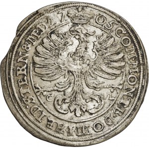 Śląsk, Karol Fryderyk, 6 krajcarów 1705, rzadka moneta