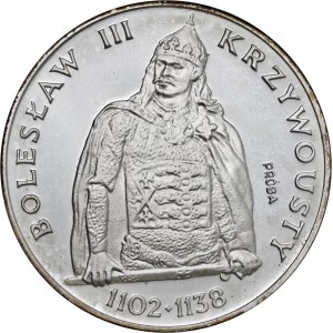 200 zł 1982, próba, Bolesław III Krzywousty, Ag750, moneta zapakowana w opakowanie typu quadrum