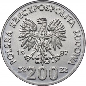 200 zł 1987, póba, Igrzyska XXIV Olimpiady, MN, moneta zapakowana w opakowanie typu quadrum