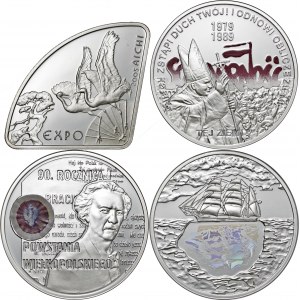 zestaw 4 srebrnych monet