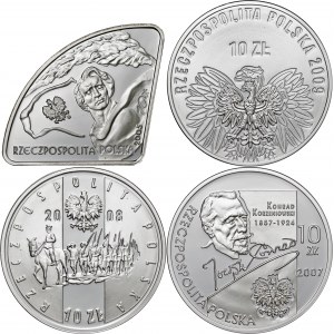 zestaw 4 srebrnych monet