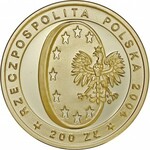 200 zł 2004, wstąpienie Polski do UE, Au 900, oryginalne zielone pudełko NBP plus certyfikat