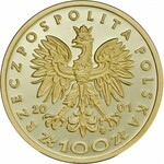 100 zł 2001, Władysław Łokietek, Au 900, oryginalne zielone pudełko NBP plus certyfikat