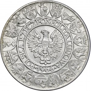 100 zł 1966, Mieszko i Dąbrówka, srebro Ag900, moneta zapakowana w opakowanie typu quadrum