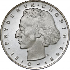 50 zł 1974, Fryderyk Chopin, Ag750, moneta zapakowana w opakowanie typu quadrum