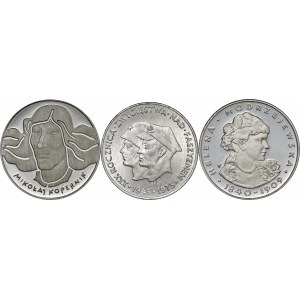 zestaw 3 srebrnych monet