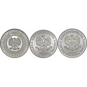 zestaw 3 srebrnych monet