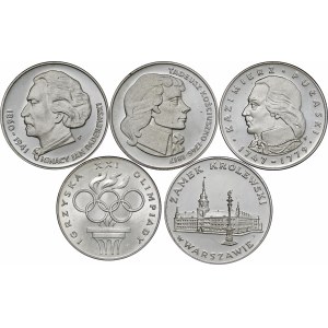 zestaw 5 srebrnych monet