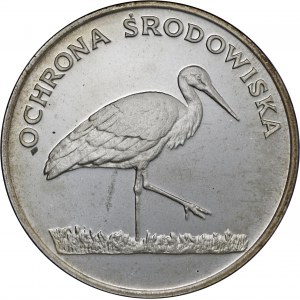 100 zł 1982, OCHRONA ŚRODOWISKA-BOCIAN, Ag625, moneta zapakowana w pudełko typu quadrum