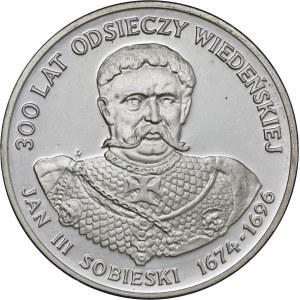 200 zł 1983, Jan III Sobieski, Ag 750, moneta zapakowana w pudełko typu quadrum