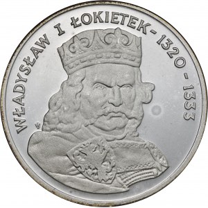 500 zł 1986, WŁADYSŁAW I ŁOKIETEK, Ag750, moneta zapakowana w pudełko typu quadrum