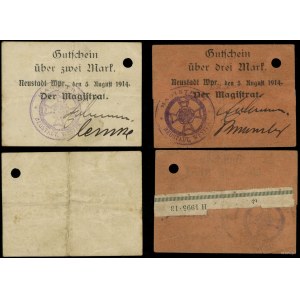 Prusy Zachodnie, zestaw: 2 i 3 marki, 5.08.1914