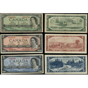 Kanada, zestaw: 1, 2, 5 dolarów, 1954