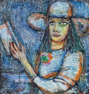 Eugeniusz TUKAN-WOLSKI (1928-2014), Portret kobiety z książką