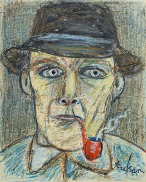 Eugeniusz TUKAN-WOLSKI (1928-2014), Popiersie mężczyzny z fajką
