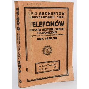 Directory of subscribers to the Warsaw telephone network. 1938/39.