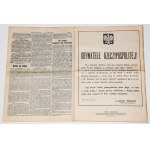 KURJER WARSZAWSKI. Abendausgabe. 7. September 1939. erhaltene Proklamation von Ignacy Mościcki