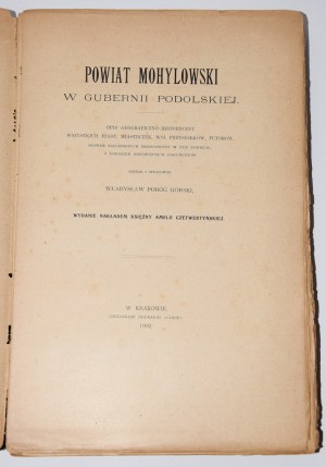 GÓRSKI Władysław Pobóg - Powiat Mohylowski w Gubernii Podolskiej...1902