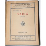 [WILDER, Hieronim] Katalogi Antykwariatu Polskiego Hieronima Wildera. Warszawa 1906-1930.