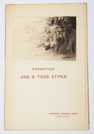 Catalogue des tableaux, pastels et dessins par Jan Styka et Tade Styka. Paris aura lieu du 15 mai au 30 mai 1909.