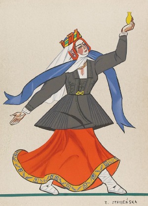 Zofia STRYJEŃSKA (1894-1976), Z cyklu: „Stroje polskie” - plansza nr 39, 1939