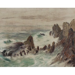 Soter Jaxa MAŁACHOWSKI (1867-1952), Morze - Nadmorskie skały, 1913