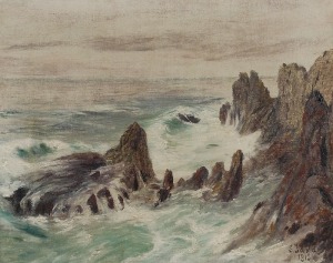 Soter Jaxa MAŁACHOWSKI (1867-1952), Morze - Nadmorskie skały, 1913