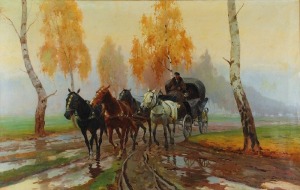 Franciszek ZYGMUNTOWICZ (1875-1947), Błotnistą drogą, 1916