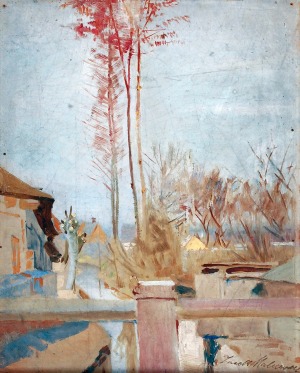 Jacek MALCZEWSKI (1854-1929), Studium pejzażu - Widok z pracowni artysty, ok. 1910