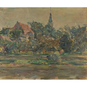 Stefan JUST (1905-1977), Motyw z małego miasta, 1972?