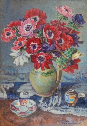 Ignacy PIEŃKOWSKI (1877-1948), Martwa natura z anemonami, ok. 1925