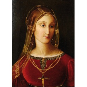 Malarz nieokreślony (XV/XVI w.), Kobieta w bordowej sukni