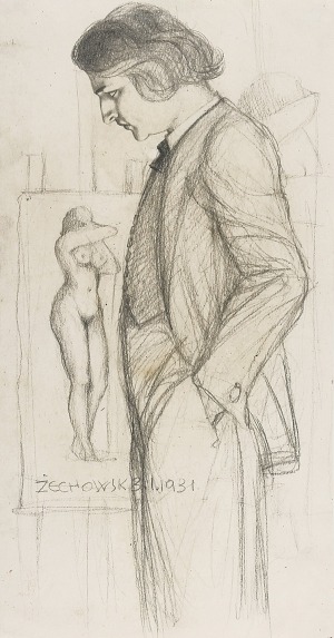 Stefan ŻECHOWSKI (1912-1984), Autoportret w pracowni, 1931